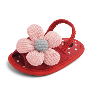 Haute qualité pur coton bébé été chaussures d'intérieur semelle souple fleur sandales <span class=keywords><strong>pour</strong></span> <span class=keywords><strong>nouveau</strong></span>-nés en gros bébé pantoufles - Product Image 4