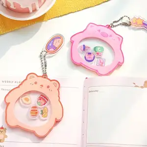 Porte-clés en plastique d'anime de charme acrylique écologique coloré votre propre porte-clés en acrylique personnalisé avec balancent