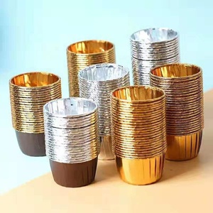 Commercio all'ingrosso festa di nozze lamina d'oro rotolo bocca <span class=keywords><strong>muffin</strong></span> tazza cottura cupcake fodere cottura tazza di carta - Product Image 1