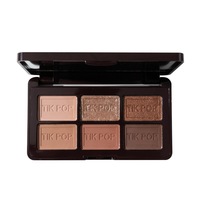 Palette de fards à paupières à six couleurs en gros miroir pliable marque privée miroitant mat meilleure palette de fards à paupières fantaisie