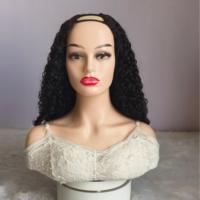 Demi-perruque U Part cheveux humains bouclés birmans perruque V Part sans colle faite à la machine perruques de cheveux humains sans dentelle avec cordon de serrage pour les femmes noires