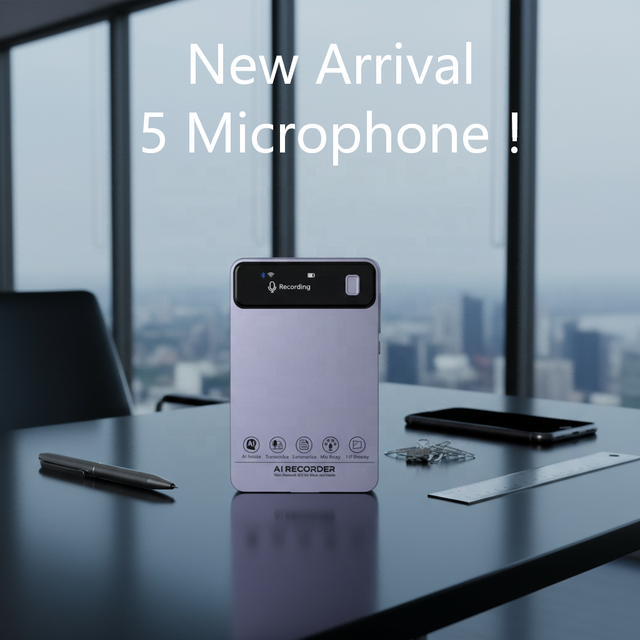 2026 5-Microphone WiFi RGB HD 0.96" LCD 40H 600mAh TYPE-C 64GB GPT5 152 Languages Free Subscription AI Digital Voice Recorder