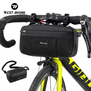 Sacoche de vélo unisexe grande capacité WEST BIKING 3-en-1, sacoche de guidon imperméable pour VTT et vélo de route - Product Image 1