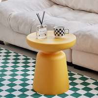 Table d'Appoint Créative Jaune en PE, Design Dessin Animé, Petite Table Basse en Forme de Champignon, Table de Coin
