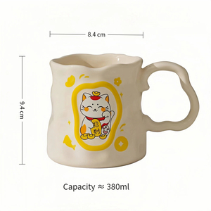 Tazza da tè in ceramica Maneki-neko carina 380ml con Design portafortuna per <span class=keywords><strong>caffè</strong></span> e <span class=keywords><strong>caffè</strong></span> regalo - Product Image 3