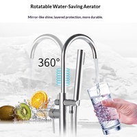 Grifo de Bañera Empotrado de Cobre Pulido Electrochapado con Válvula de Cerámica, Diseño Moderno y Sencillo, para Ducha Caliente