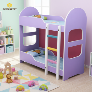 Meubles d'école maternelle, lit superposé <span class=keywords><strong>en</strong></span> bois avec échelle, lits colorés pour enfants avec escalier pour garderie préscolaire - Product Image 1