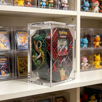 Boîte de présentation mini en acrylique personnalisée de 5 mm avec couvercle magnétique et protection UV pour protège-boîte de rangement de boosters TCG
