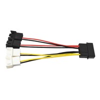 Kabel Pemisah Kipas 4 Arah IDE Molex, 4Pin ke 3Pin/4Pin Tegangan Ganda 12V/5V Adaptor Kontrol Kecepatan untuk Sistem Pendingin PC