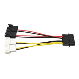 IDE Molex 4-weg ventilatorsplitterkabel, 4-pins naar 3-pins/4-pins dubbele spanning 12V/5V snelheidsregelaar voor pc-koelsysteem - Product Image 6