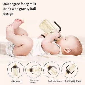 Nouvelle conception, biberon portable personnalisé OEM ODM avec motif imprimé, 300 ml, anti-étouffement, en PP, <span class=keywords><strong>pour</strong></span> <span class=keywords><strong>bébé</strong></span>, avec poignée - Product Image 5
