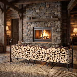 Modern Steel <b>Log</b> <b>Holder</b> Rectangle Powder Coated Firewood Storage Rack for Fireplace - Product Image 2