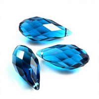 Perles en verre émaillé 3D à trous horizontaux en forme de goutte d'eau 12-25 mm, apprêts pour bijoux, pendentifs pour colliers/boucles d'oreilles, décorations de lustres