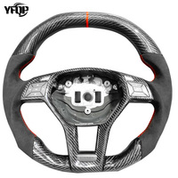 Volant personnalisé en cuir noir en fibre de carbone forgé Benz Classe E W213 E300 E350 Accessoire pour modèle spécifique