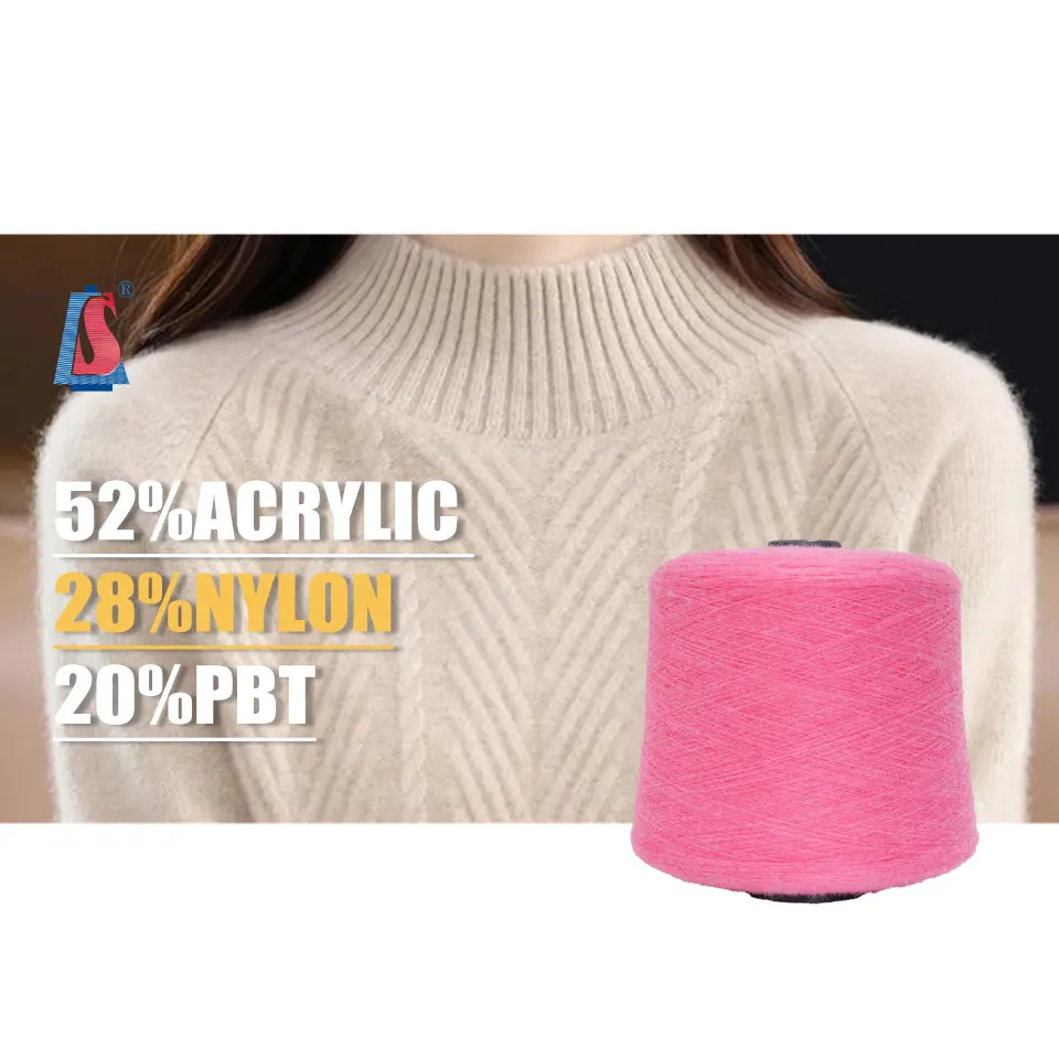 Fil acrylique mélangé de STYLE sain, carte colorée, fil uniforme pour le tricot de tissu spécialisé dans la production de noyau acrylique