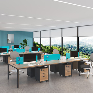 Furnitur kantor komersial Modern meja dua orang staf, meja kerja kantor kubus komputer - Product Image 2