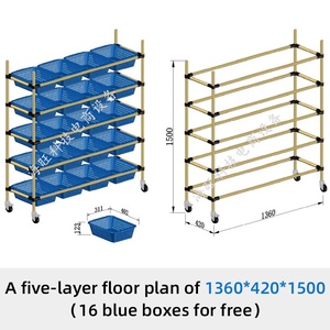 Mới 16 giỏ nghiêng Thiết bị phân loại kho phẳng, nhà máy xe công cụ di động, Kệ hậu cần thương mại điện tử - Product Image 5