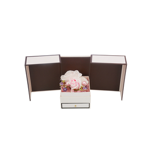 Scatola regalo rosa multifunzionale alla moda doppia <span class=keywords><strong>porta</strong></span> <span class=keywords><strong>con</strong></span> fiocco rosa e scatola per gioielli <span class=keywords><strong>con</strong></span> cassetto - Product Image 4