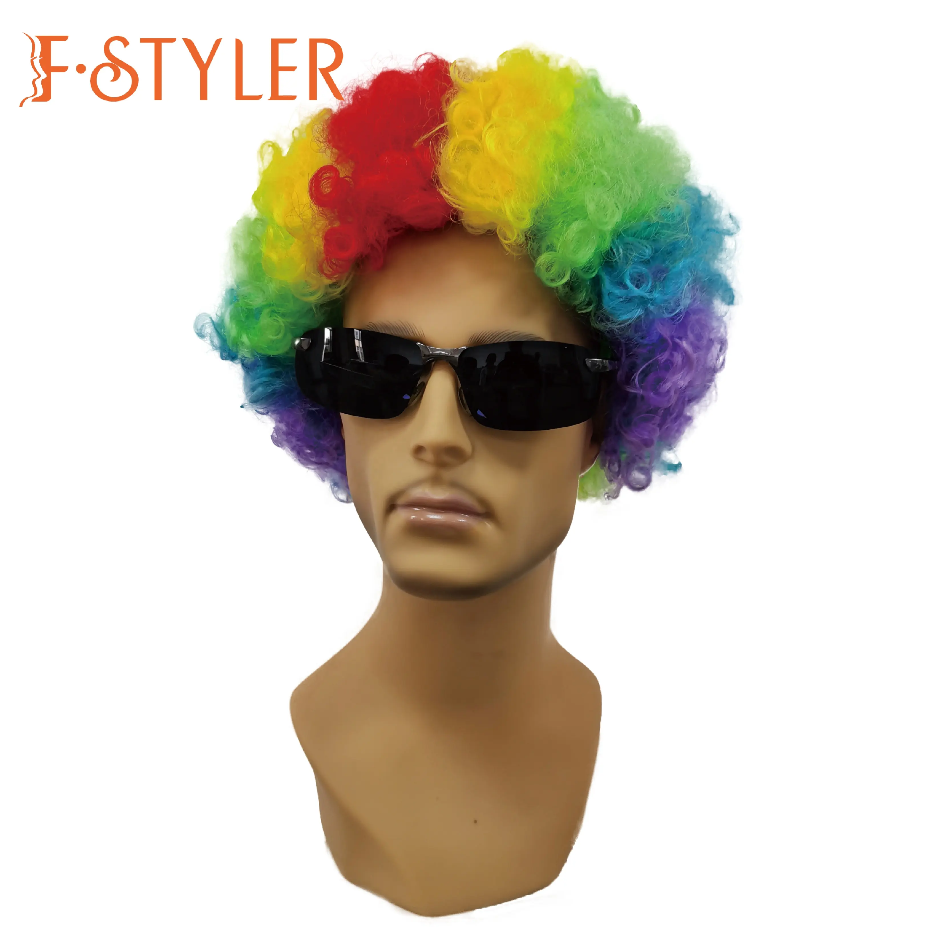 FSTYLER ventilateur de sport cheveux synthétiques cosplay carnaval perruques Offre Spéciale vente en gros en vrac personnalisation d'usine perruques de fête