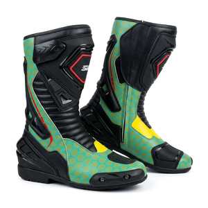 Botas de Motociclismo de Estilo Único y Súper Calidad, de Plástico PU, a Media Pantorrilla, Transpirables, Antideslizantes, Ligeras, para Todas las Estaciones - Product Image 5