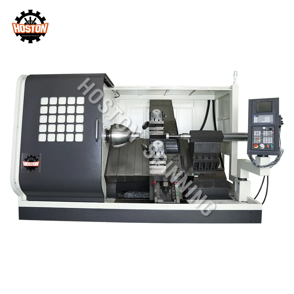 Yatay eğimli yatak cnc metal şekillendirme iplik makinesi aracı ekipmanları açık uçlu iplik makinesi