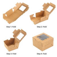 Boîtes de boulangerie carrées en carton en gros avec fenêtre personnalisée pour mini-gâteaux, friandises, pâtisseries, donuts, macarons