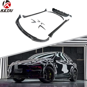 FAST Style PP ABS Car Front Lip Difusor trasero Side Faldón Vents Spoiler Body Kit Black Aero Kit para Tesla Model <span class=keywords><strong>Y</strong></span> 2018-2023 - Product Image 1