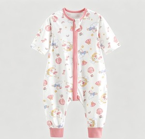 Saco de dormir de verano para niños, fino, de algodón puro, con piernas separadas, suave y transpirable, de una pieza. - Product Image 4