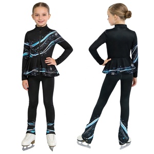 Ensemble de patinage artistique pour filles, veste et leggings imprimés Aurora, motif flocon de neige, pour spectacle sur glace, tenue de spectacle d'hiver, personnalisable - Product Image 2