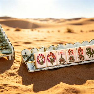 Tuiles de Mahjong américaines Desert Rose sur mesure, style western, 1-7/16 pouces, 160 pièces, motifs de bottes de cowboy gravés en profondeur, cadeau de luxe - Product Image 3