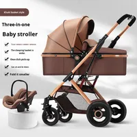 Cochecito de Bebé con Canasta de Transporte, Amortiguación, Seguro, Ligero, Plegable y Portátil para Niños de 0 a 3 Años