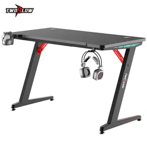 2024 Offre Spéciale RGB LED Light Bureau moderne et bureau de jeu en forme de L Table réglable en hauteur <span class=keywords><strong>PC</strong></span> et bureau de jeu Caractéristiques extensibles - Product Image 1