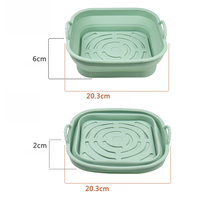 Wie im Fernsehen zu sehen Große Silikon-Luft fritte use Korbform 20cm quadratische Form Heißluft fritte use Wird für Japan Ceramic Air Fryer verwendet