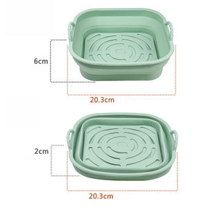 Comme on le voit à la télévision Grand <span class=keywords><strong>moule</strong></span> en silicone pour panier de friteuse à air chaud de forme carrée de 20cm utilisé pour la friteuse à air en céramique du Japon - Product Image 2
