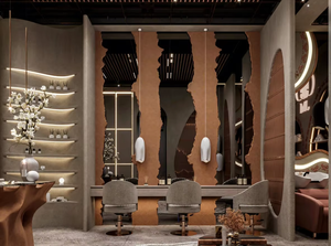 Hair Nail Spa Beauty Salon Interior Design Service Bespoke Product Display Shelving and Organic Sculptural Podium - Product Image 2