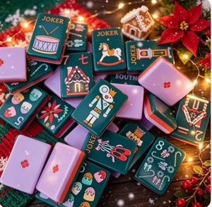 Set da Gioco Mahjong Americano di Lusso Personalizzato Rosa Schiaccianoci, 160 Tessere, 3 Strati, in Plastica Incisa, Marca TOGYE, Regalo Portatile per Adulti - Product Image 2
