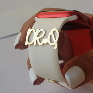 Tên Tùy Chỉnh Thư Xem Ban Nhạc Charm Cá Nhân Thép Không Gỉ Đồng Hồ Vòng Lặp Cho Đồng Hồ Buckles Strap Kim Loại Nút Charms - Product Image 2