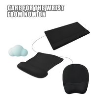 Tapis de souris ergonomique en silicone noir personnalisé avec logo, repose-poignet, base en caoutchouc, soulagement de la douleur, pour le gaming, certifié RoHS