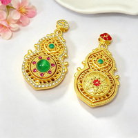 Nouveau Charme Rotatif Gourde Lotus en Alliage de Zinc Plaqué Or 18K, Style Chinois, pour Collier Tendance et Composants de Bijoux DIY
