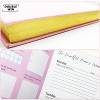 Journal de gratitude quotidien sans date pour les mamans Cahier de pleine conscience en tissu de lin à impression personnalisée avec couverture rose