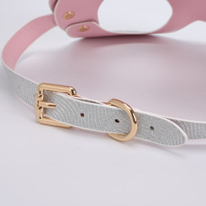 Máscara BDSM de lentejuelas plateadas con tema de chica conejita, accesorio de juego de rol y castigo para adultos para juego fetiche, máscara de disfraz brillante - Product Image 5