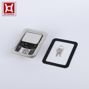 Weatherproof Polished Stainless Steel Paddle Handle Lock Recessed Flush Latch for Industrial Enclosure Canopy Toolbox - Product Image 1
