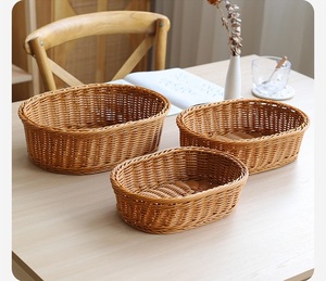 Cestos de Armazenamento de Plástico Ecológicos e Bonitos em Forma Oval para Cozinha e Banheiro, Uso Multifuncional - Product Image 1