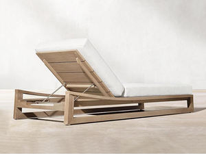 Chaise longue <span class=keywords><strong>de</strong></span> <span class=keywords><strong>jardin</strong></span> en teck pour villa, mobilier d'extérieur <span class=keywords><strong>de</strong></span> luxe, chaise longue individuelle en bois massif moderne pour la plage - Product Image 4