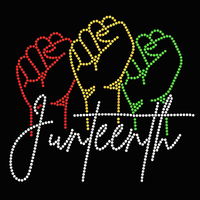Motif en strass thermocollant personnalisé Juneteenth pour T-shirts
