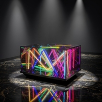 Table de bar LED Infinity pour discothèque KTV, table basse lumineuse néon pour entrée d'hôtel, ferme moderne, verre trempé