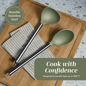 Ensembles d'ustensiles de cuisine en silicone, accessoires de cuisine, spatules de cuisine antiadhésives en acier inoxydable - Product Image 4