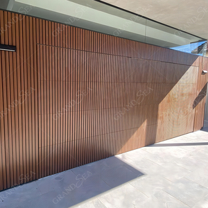 Grandsea Wood Look Custom ized American Style Doppel garagentore Sicherheit Automatische Kühlergrill Garage Rolltor für Häuser - Product Image 2