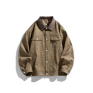 Chaqueta de pana con logo personalizado para hombre, chaqueta ligera de primavera y otoño, estilo retro, marca de moda, con solapas, cómoda. - Product Image 3