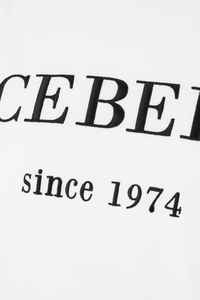 Diseñador de calidad superior Iceberg Logo blanco Camiseta de algodón Acanalado Cuello redondo Camisetas Casuales - Product Image 3